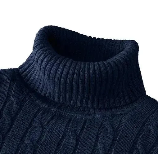 Men's High Neck Turtleneck Sweater – Stylish & Warm Winter Pullover
