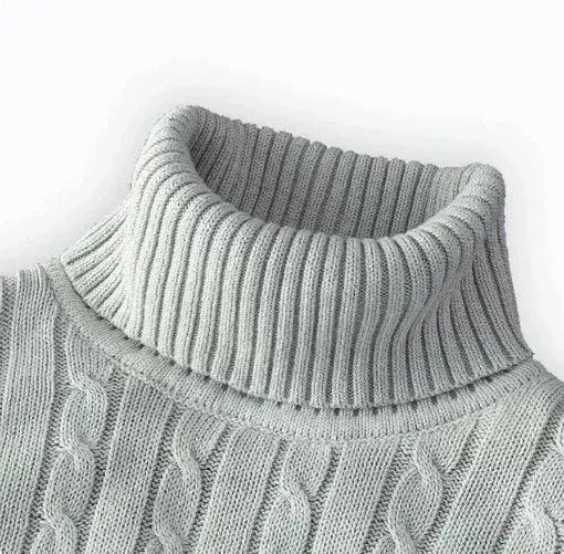 Men's High Neck Turtleneck Sweater – Stylish & Warm Winter Pullover