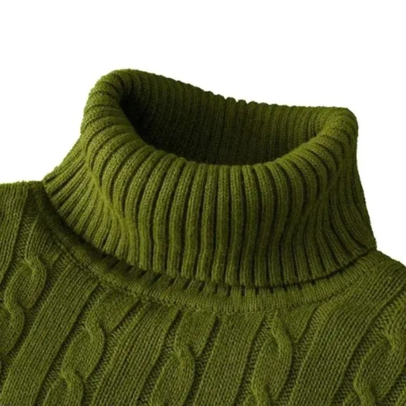 Men's High Neck Turtleneck Sweater – Stylish & Warm Winter Pullover