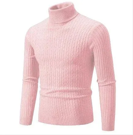 Men's High Neck Turtleneck Sweater – Stylish & Warm Winter Pullover
