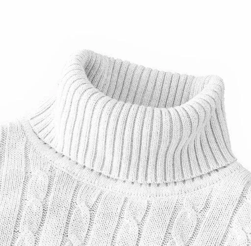 Men's High Neck Turtleneck Sweater – Stylish & Warm Winter Pullover