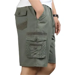 Men’s High-Waisted Cargo Shorts | Vintage Solid Color Travel Wear