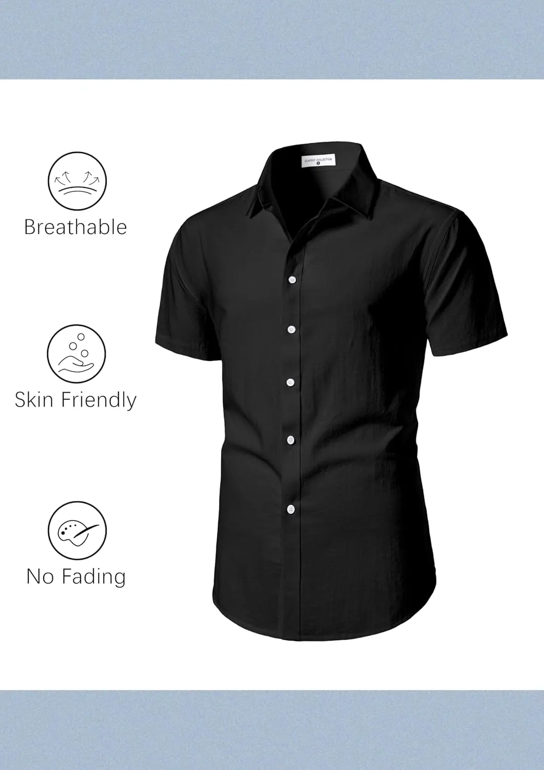 Mens Linen Shirts Short Sleeve Button Down Regular Fit Shirts Casual Vacation Beach Summer Hawaiian Tops