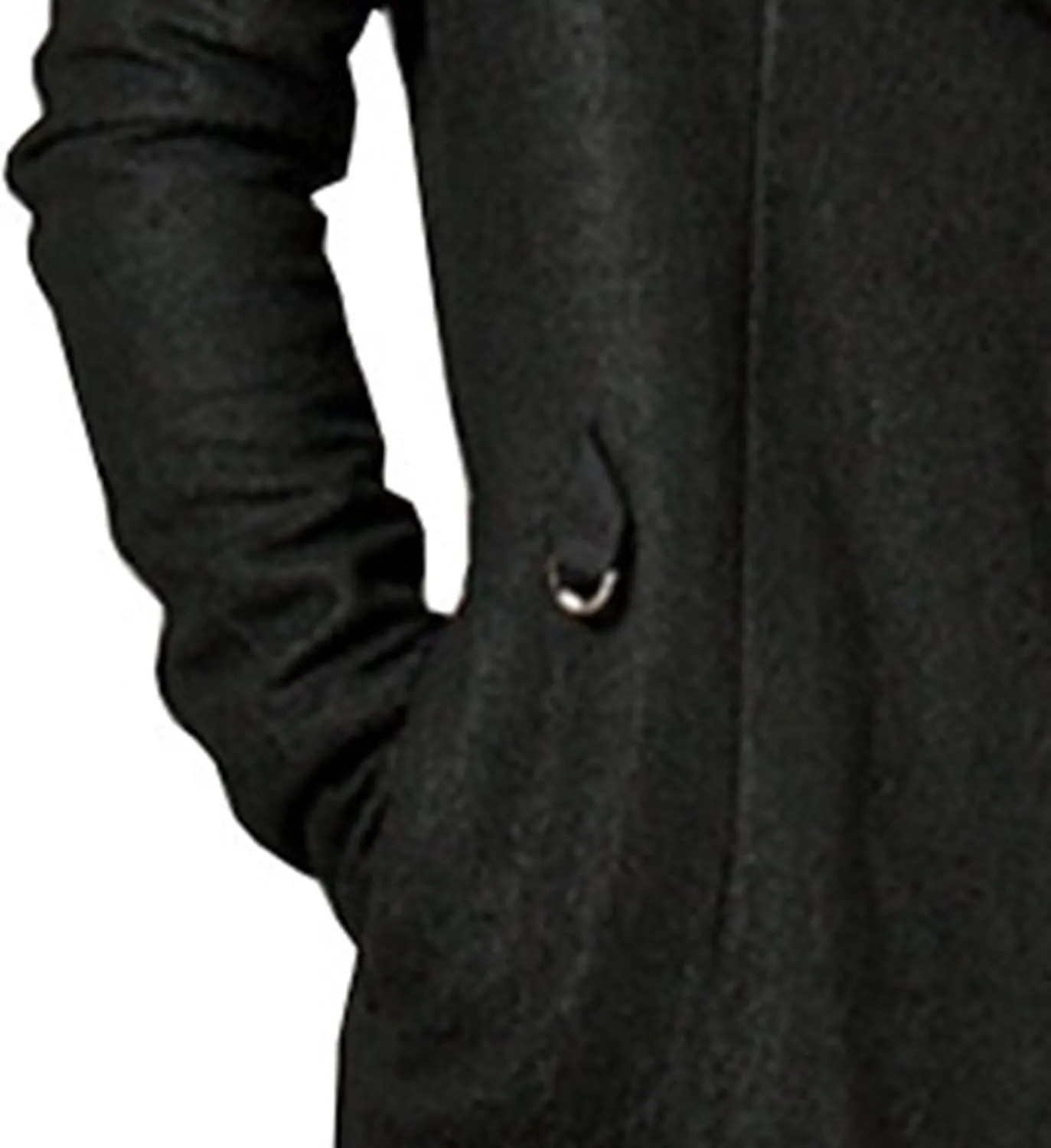 Men's Long Hooded Cardigan Ruffle Asymmetric Hem Open Front Cardigans Shawl Collar Gothic Cloak with Drape