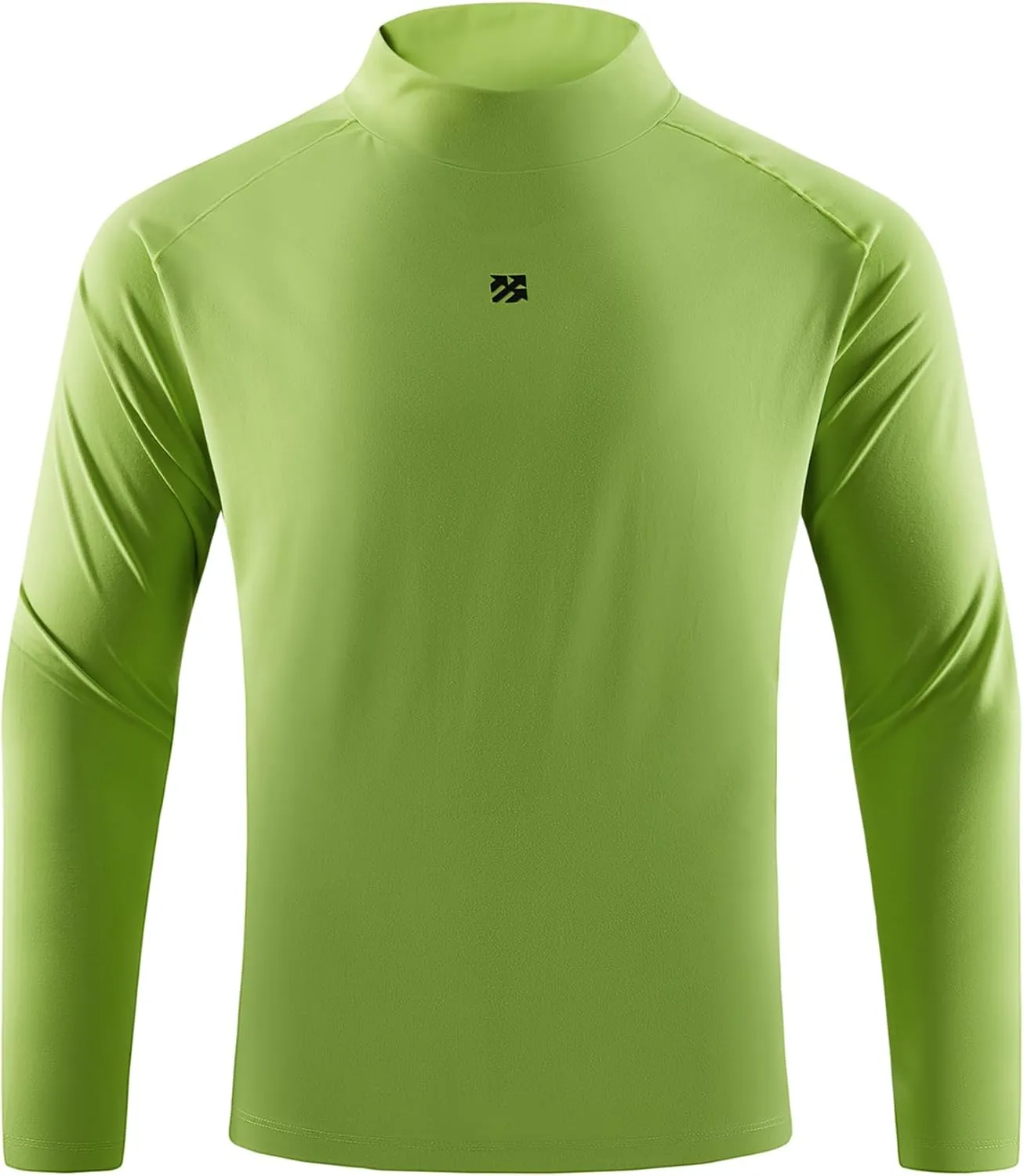 Mens Long Sleeve Workout Shirts Moisture Wicking Mock Neck Double Sides Brushed Soft Athletic T-Shirts