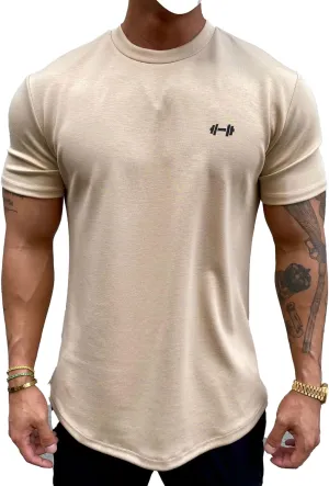 Men's Muscle Fit Longline Bodybuilding Workout Casual Fashion Short Sleeve T-Shirt