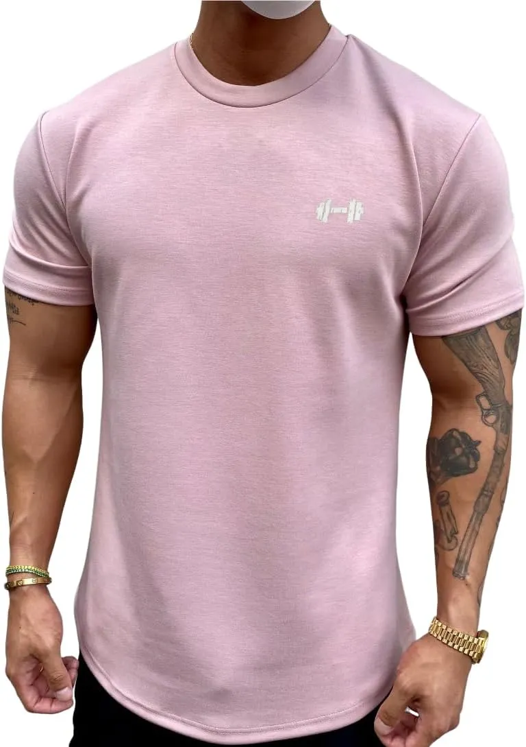 Men's Muscle Fit Longline Bodybuilding Workout Casual Fashion Short Sleeve T-Shirt