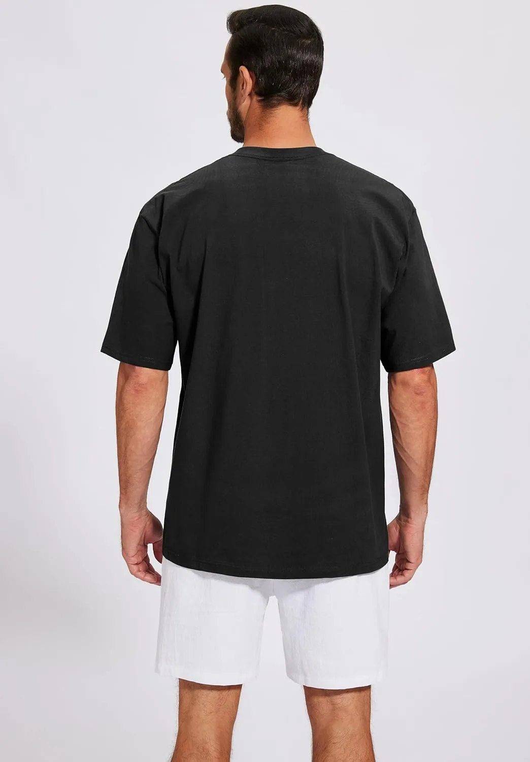 Men's Oversized T-Shirts Cotton Tee Heavyweight Unisex Short Sleeve Crew Neck Loose Fit Basic Tops