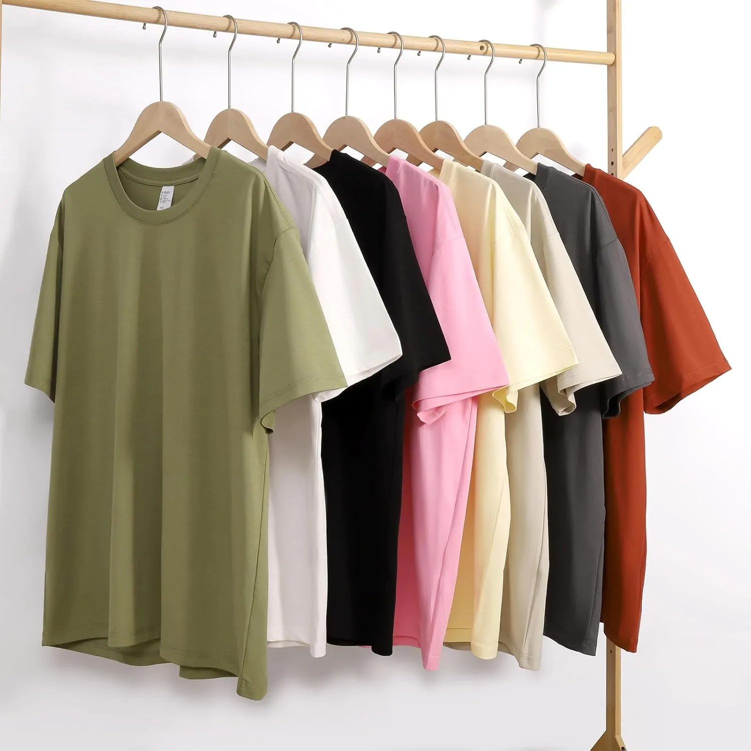 Men's Oversized T Shirts Lightweight Cooling Soft T-Shirt Short Sleeve Slick Casual Basic Crewneck Tee Shirt