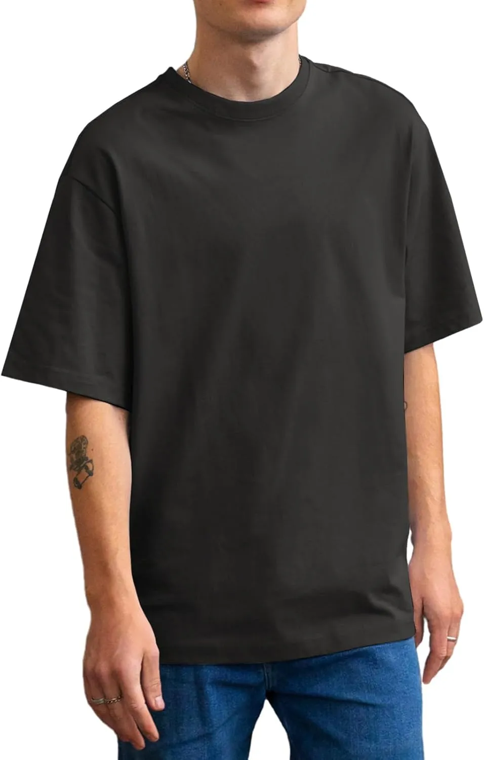 Men's Oversized T Shirts Lightweight Cooling Soft T-Shirt Short Sleeve Slick Casual Basic Crewneck Tee Shirt