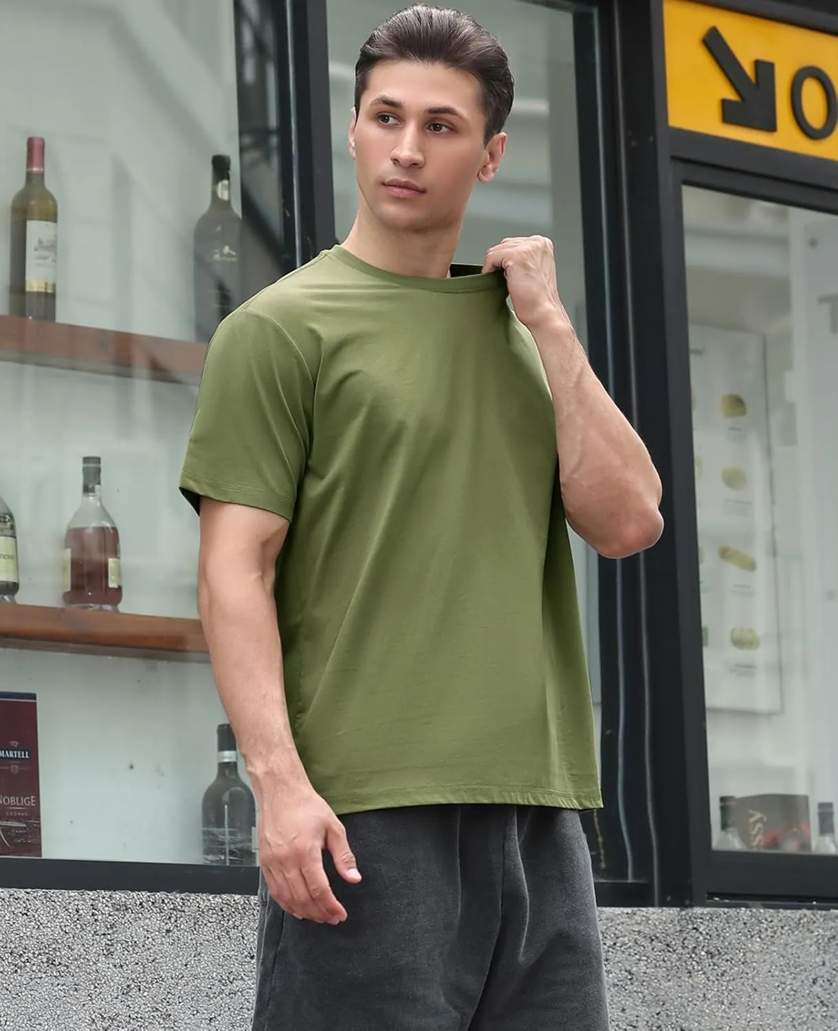 Men's Oversized T Shirts Lightweight Cooling Soft T-Shirt Short Sleeve Slick Casual Basic Crewneck Tee Shirt