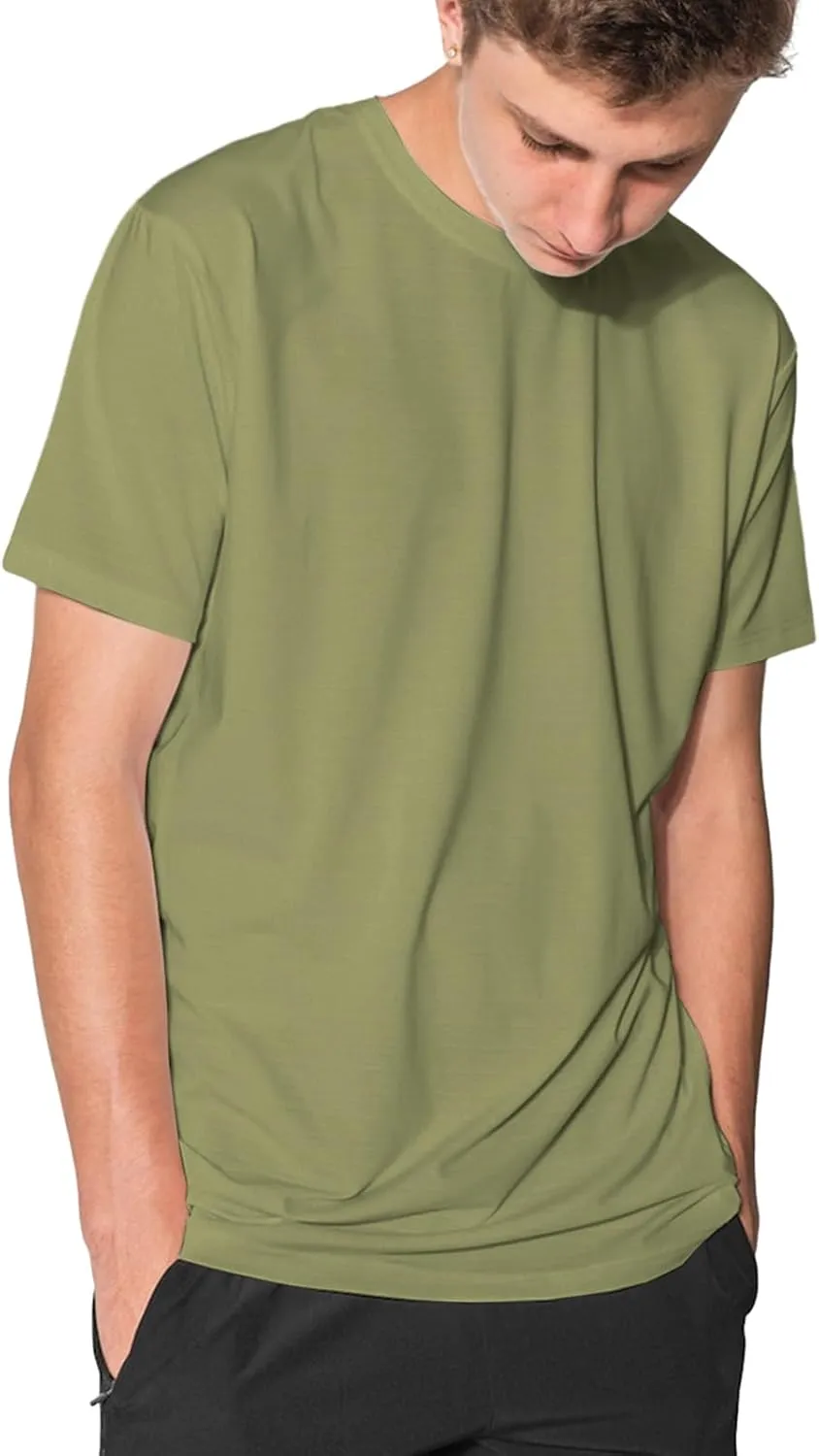 Men's Oversized T Shirts Lightweight Cooling Soft T-Shirt Short Sleeve Slick Casual Basic Crewneck Tee Shirt