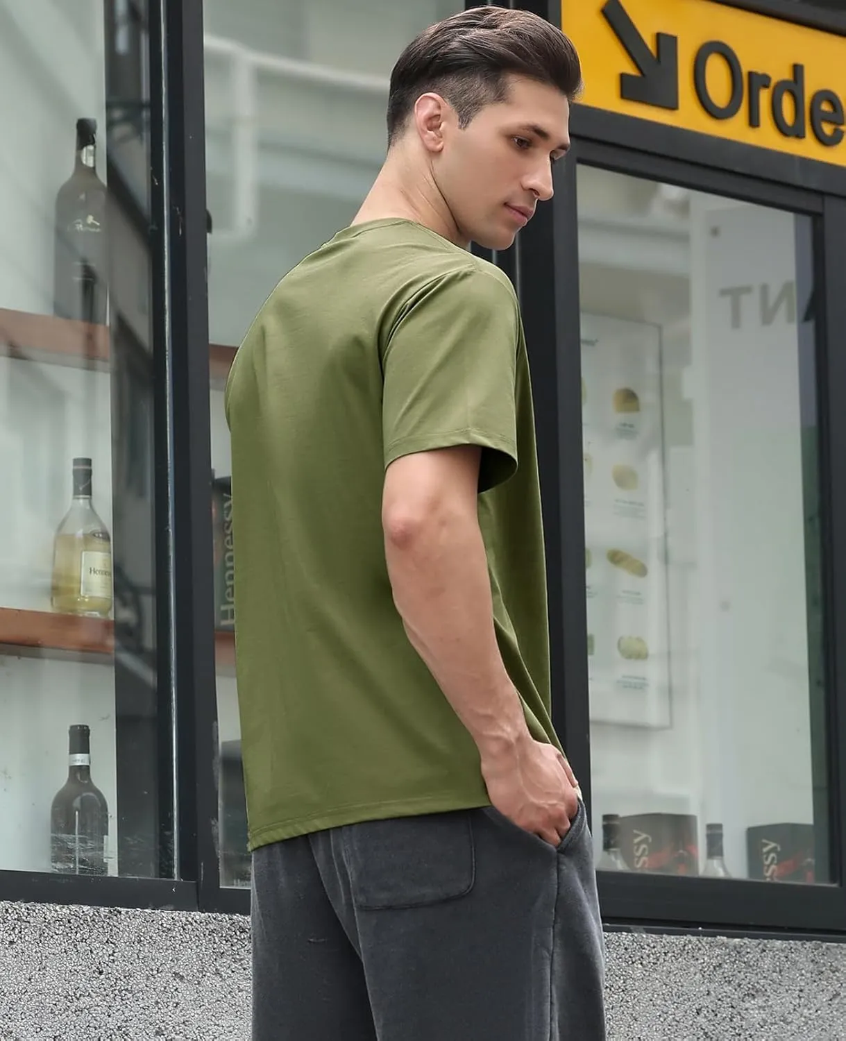 Men's Oversized T Shirts Lightweight Cooling Soft T-Shirt Short Sleeve Slick Casual Basic Crewneck Tee Shirt