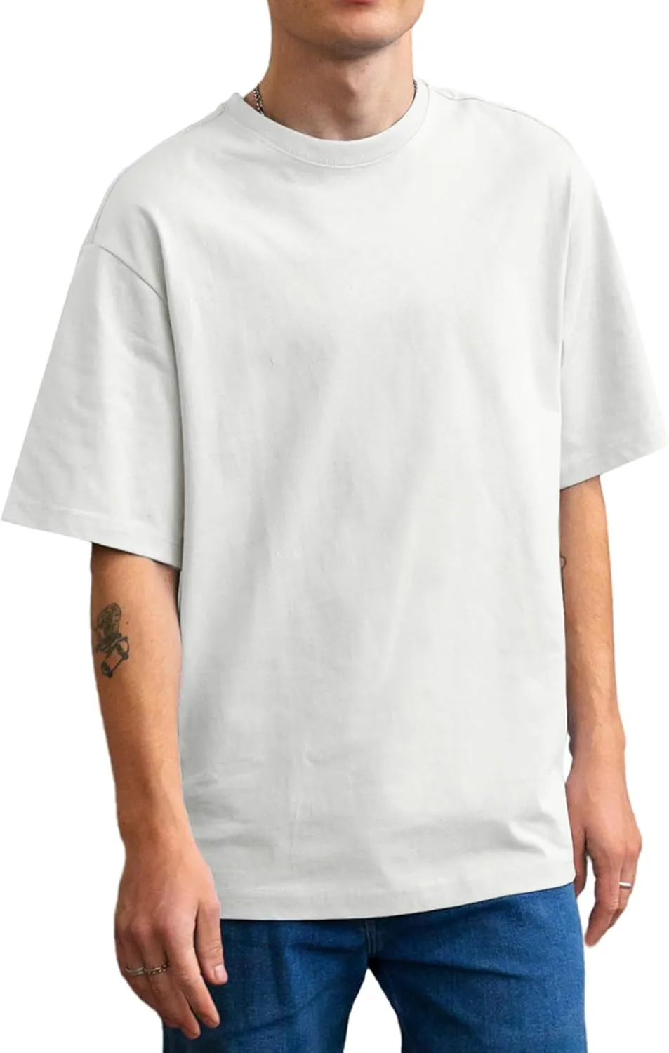 Men's Oversized T Shirts Lightweight Cooling Soft T-Shirt Short Sleeve Slick Casual Basic Crewneck Tee Shirt