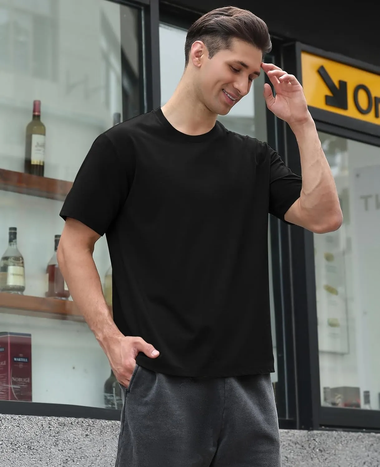 Men's Oversized T Shirts Lightweight Cooling Soft T-Shirt Short Sleeve Slick Casual Basic Crewneck Tee Shirt