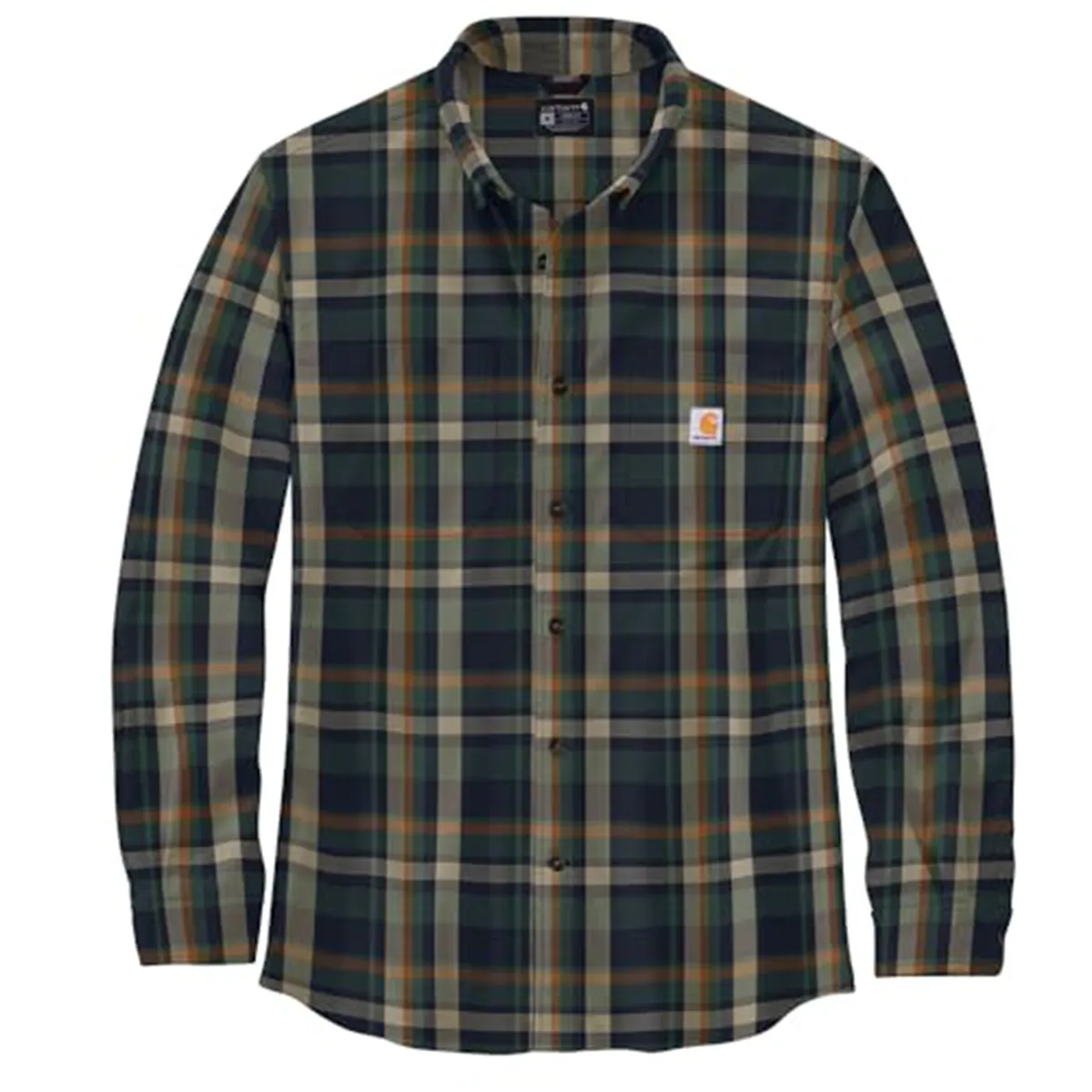Men's Rugged Flex Relaxed Fit Midweight Flannel Long-Sleeve Plaid Shirt 106352