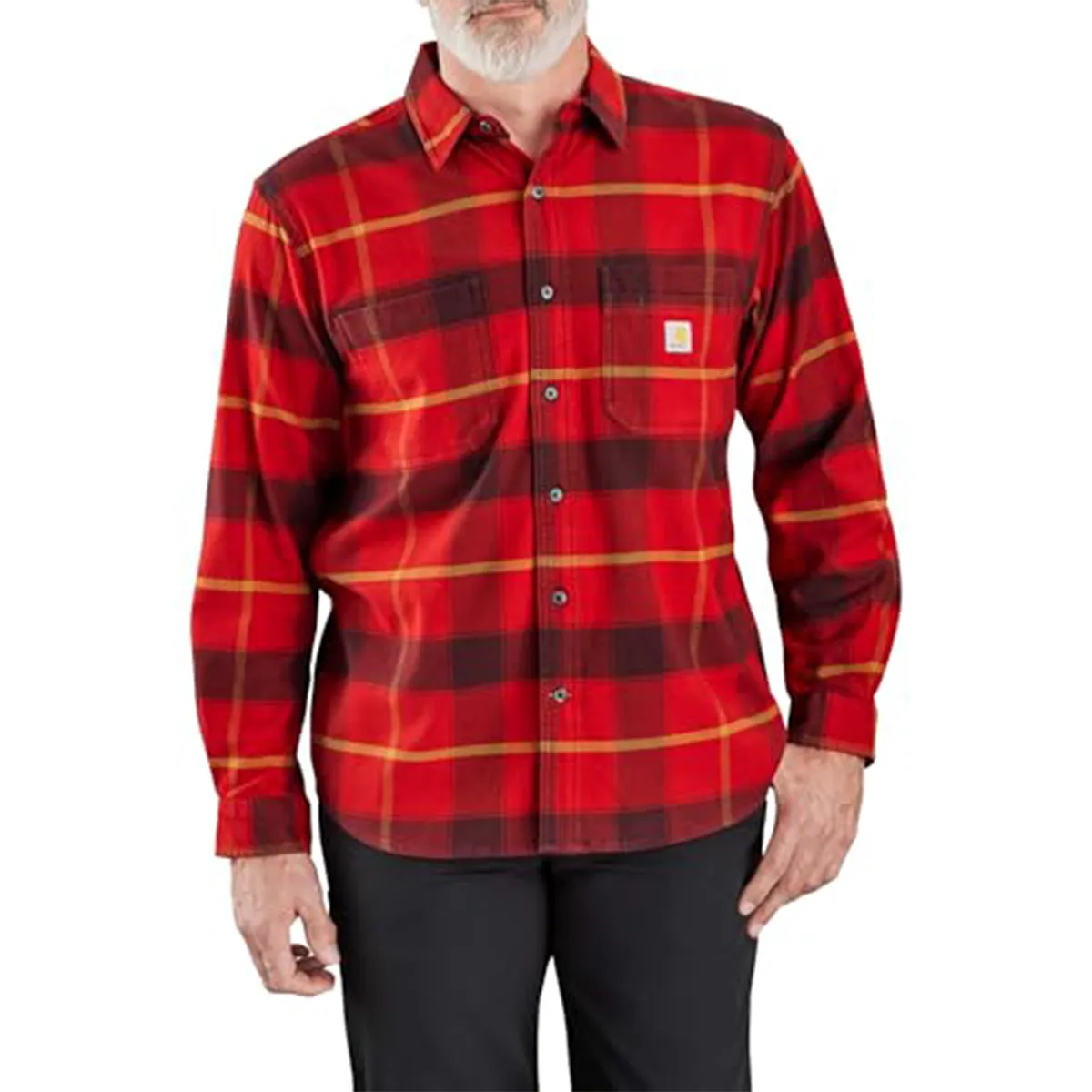Men's Rugged Flex Relaxed Fit Midweight Flannel Long-Sleeve Plaid Shirt 106352