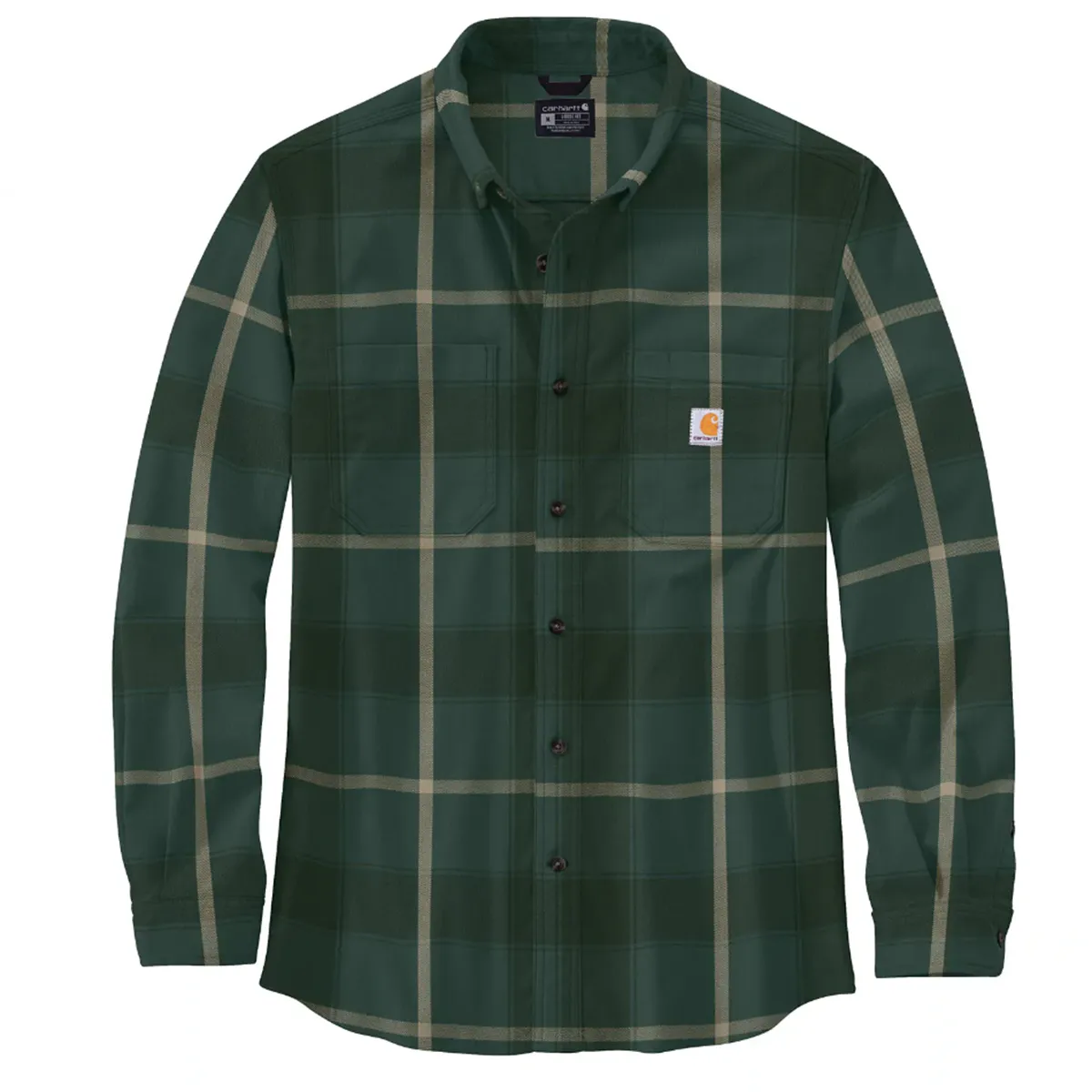 Men's Rugged Flex Relaxed Fit Midweight Flannel Long-Sleeve Plaid Shirt 106352