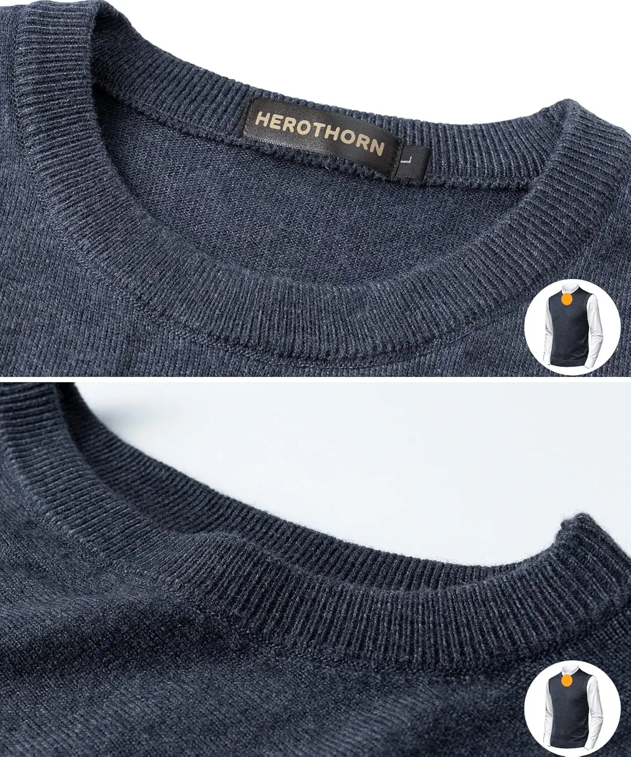 Mens Soft V Neck Crew Neck Knitted Sweater Vest Solid Sleeveless Pullover Slim Fit Plain Color for Dad Husband