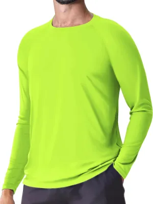 Men's UPF 50  Rash Guard Long Sleeve Sun Protection SPF UV Shirts Lightweight Breathable Swim T-Shirts