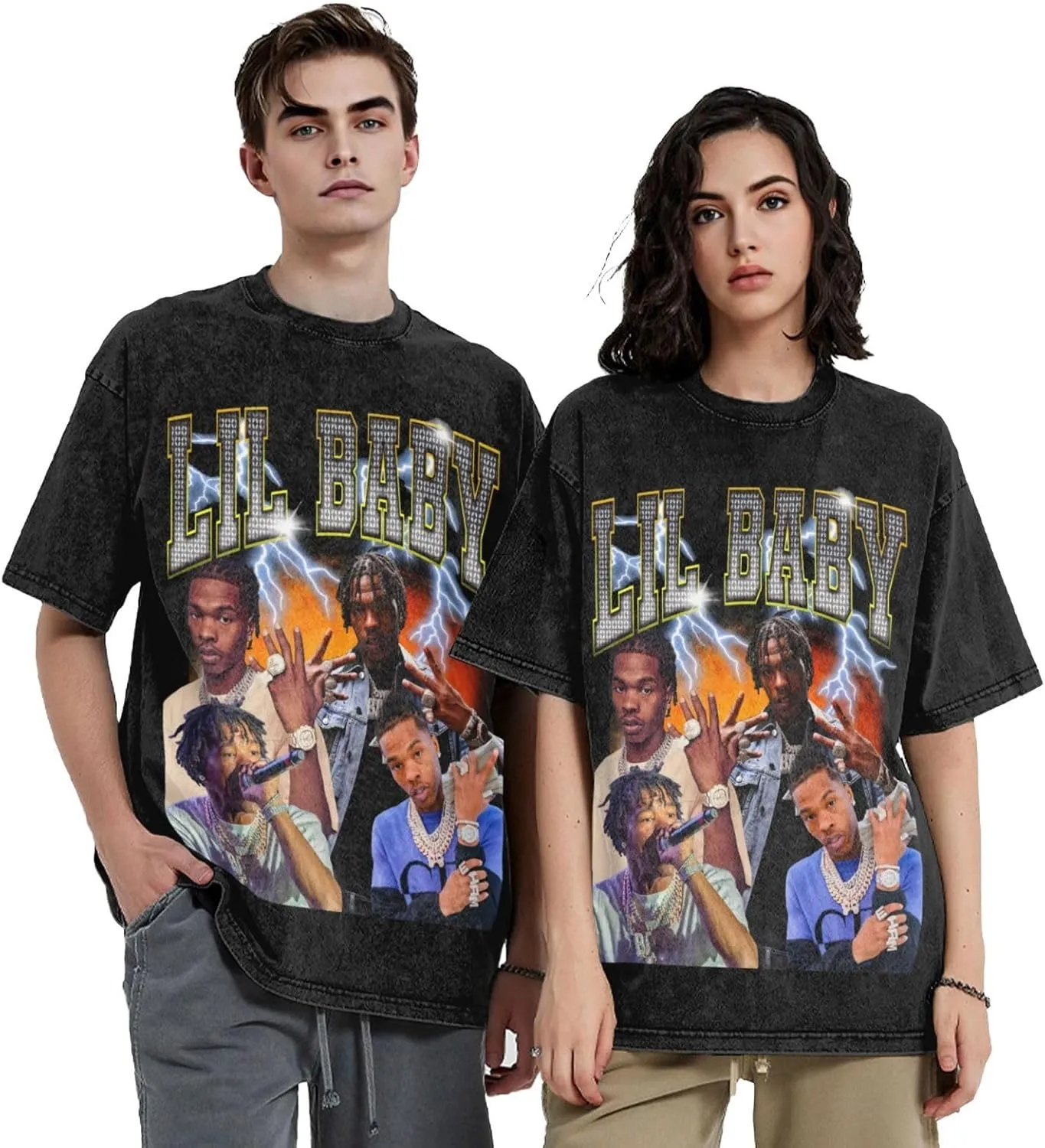 Men's Vintage Oversized Drop Shoulder Fashion T-Shirts Loose Wash Solid Tees Tops
