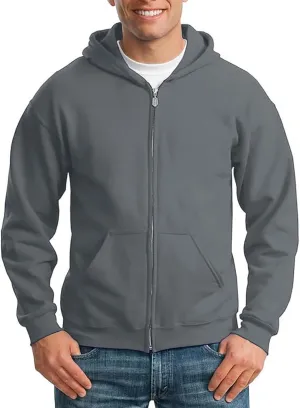 Mens Zip Up Hoodies Long Sleeve Solid Color Pullover Heavyweight Coat with Pockets Hooded 2024 Fall Fashion Clothes