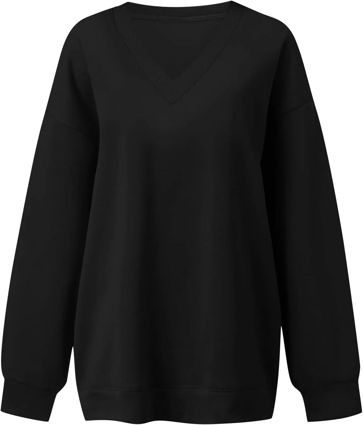 midelxp Womens Oversized V Neck Sweatshirt Trendy Casual Winter Fleece Pullover Sweaters Cute Preppy Long Sleeve Sweat Shirts