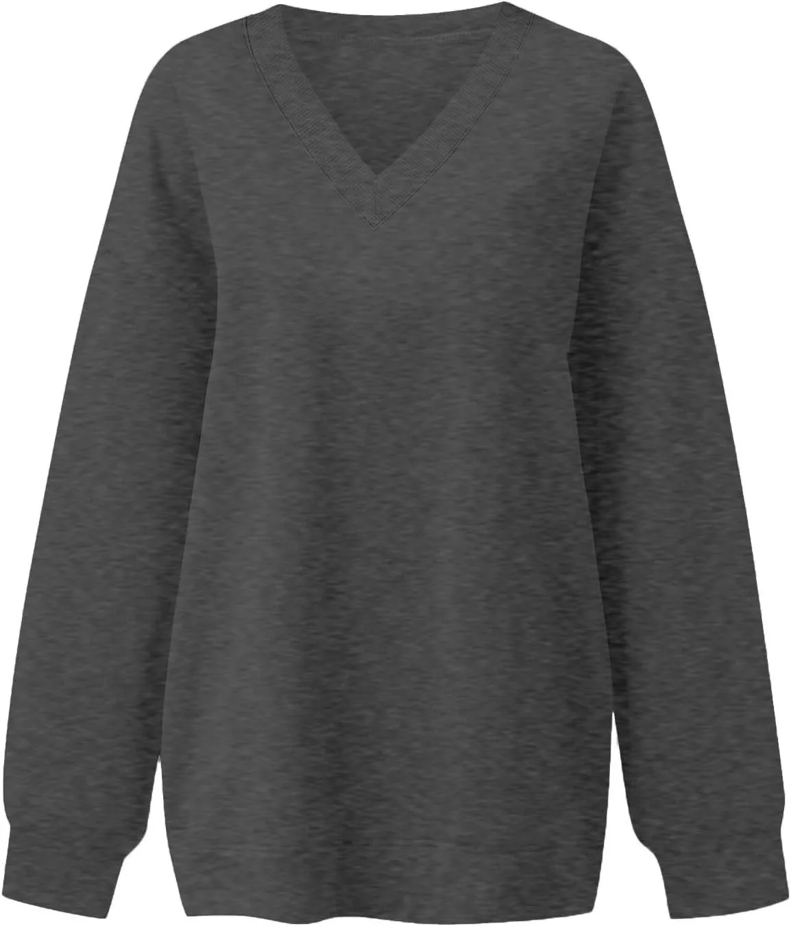 midelxp Womens Oversized V Neck Sweatshirt Trendy Casual Winter Fleece Pullover Sweaters Cute Preppy Long Sleeve Sweat Shirts