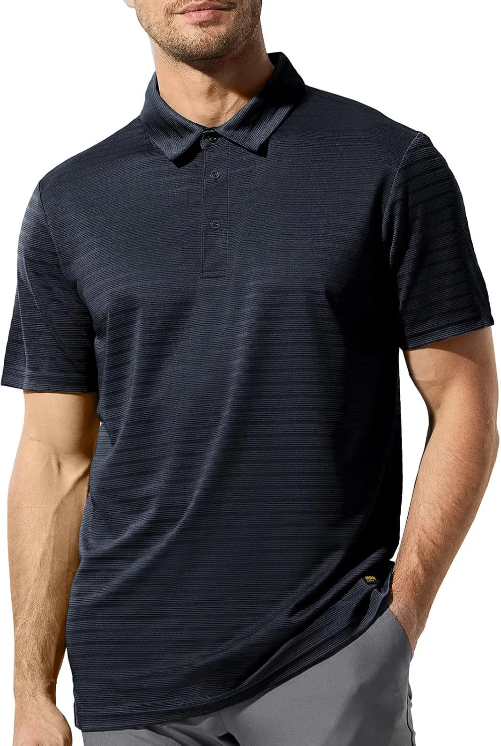 MIER Men's Quick Dry Golf Polo Shirts Short Sleeve Lightweight Casual Shirts Soft Polyester Collared Shirt