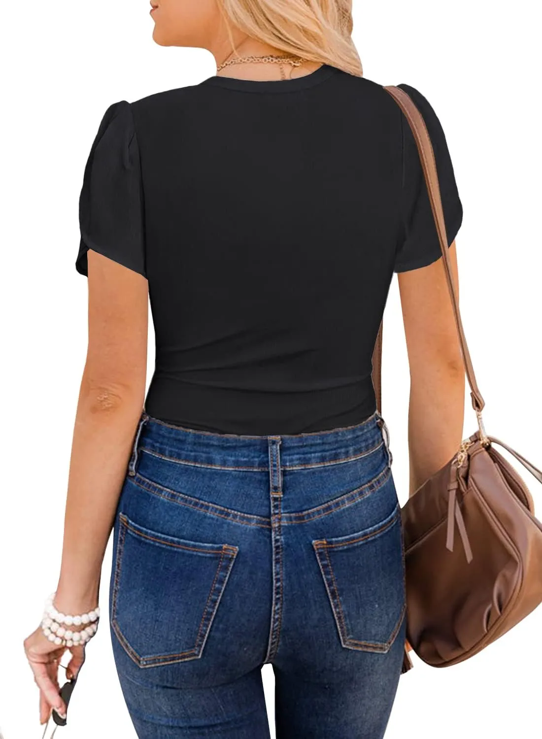 MIHOLL Women's Short Sleeve T Shirt Crew Neck 2025 Summer Casual Tee Blouses Tops