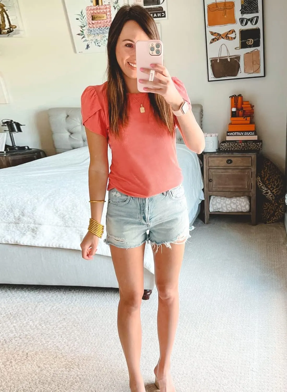 MIHOLL Women's Short Sleeve T Shirt Crew Neck 2025 Summer Casual Tee Blouses Tops