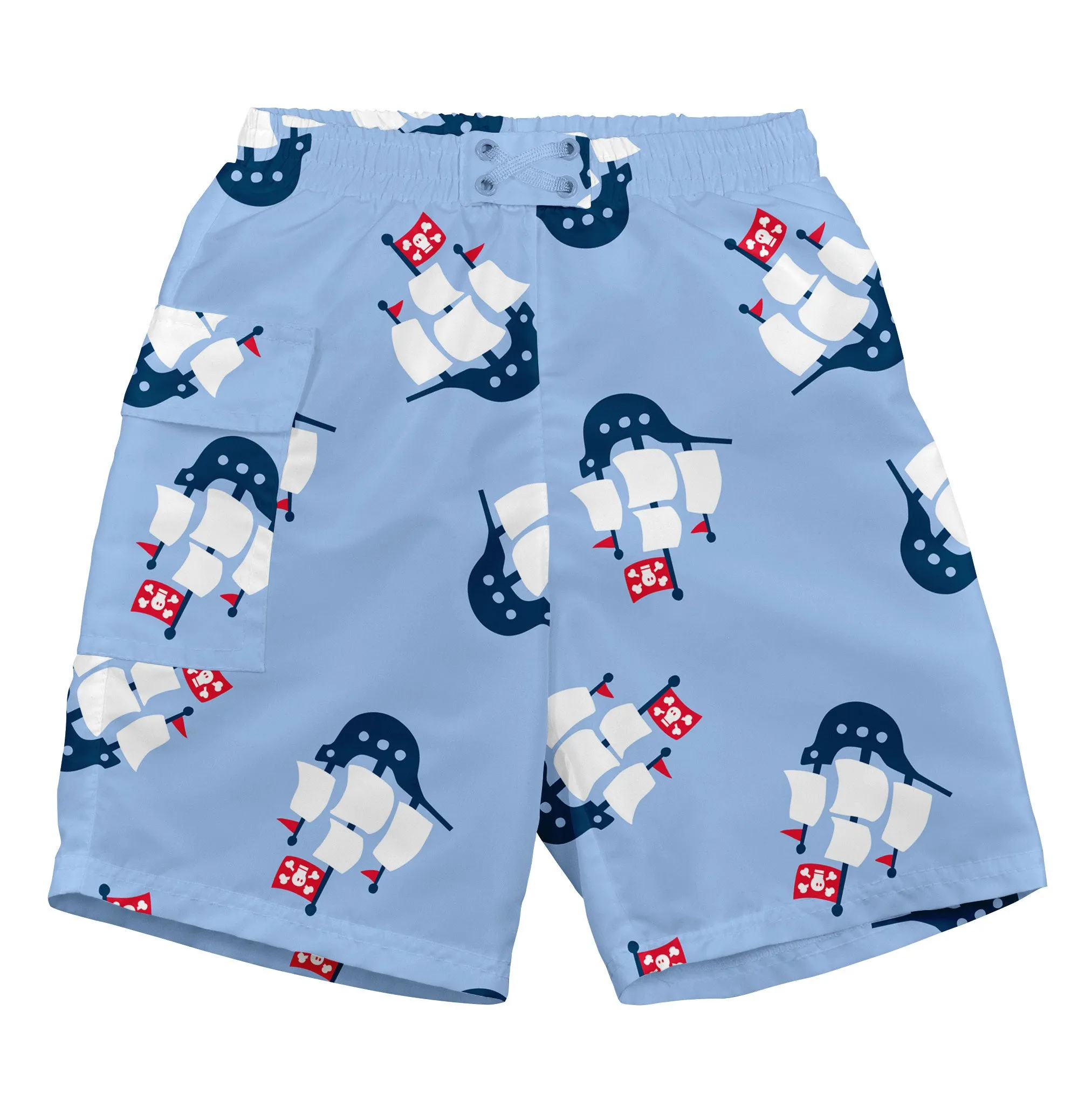 Mod Ultimate Swim Diaper Pocket Trunks - Light Blue Pirate Ship