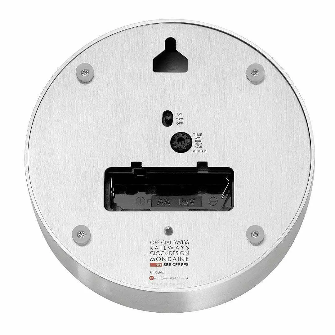 Mondaine Table Clock 125mm Aluminum Mini Alarm Clock // Deep Blue