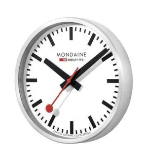 Mondaine Wall Clock 25 cm, Silver Kitchen Clock, A990.CLOCK.16SBB