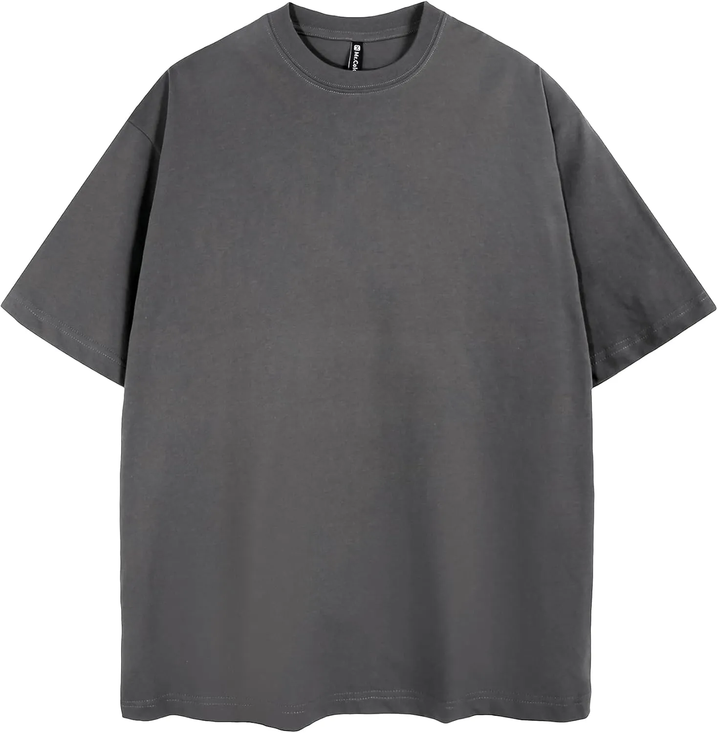 Mr.Color Mens T-Shirts Cotton Lightweight Causal Tees Loose Fit Solid Tshirts Short Sleeves Baggy Shirts