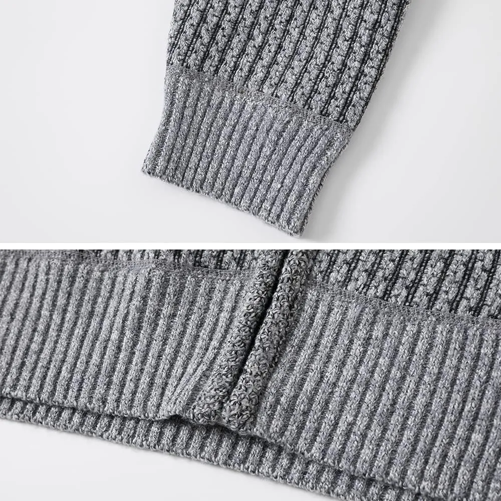 Msmsse Men's Cardigan Sweaters Full Zip Knitted Sweater for Men