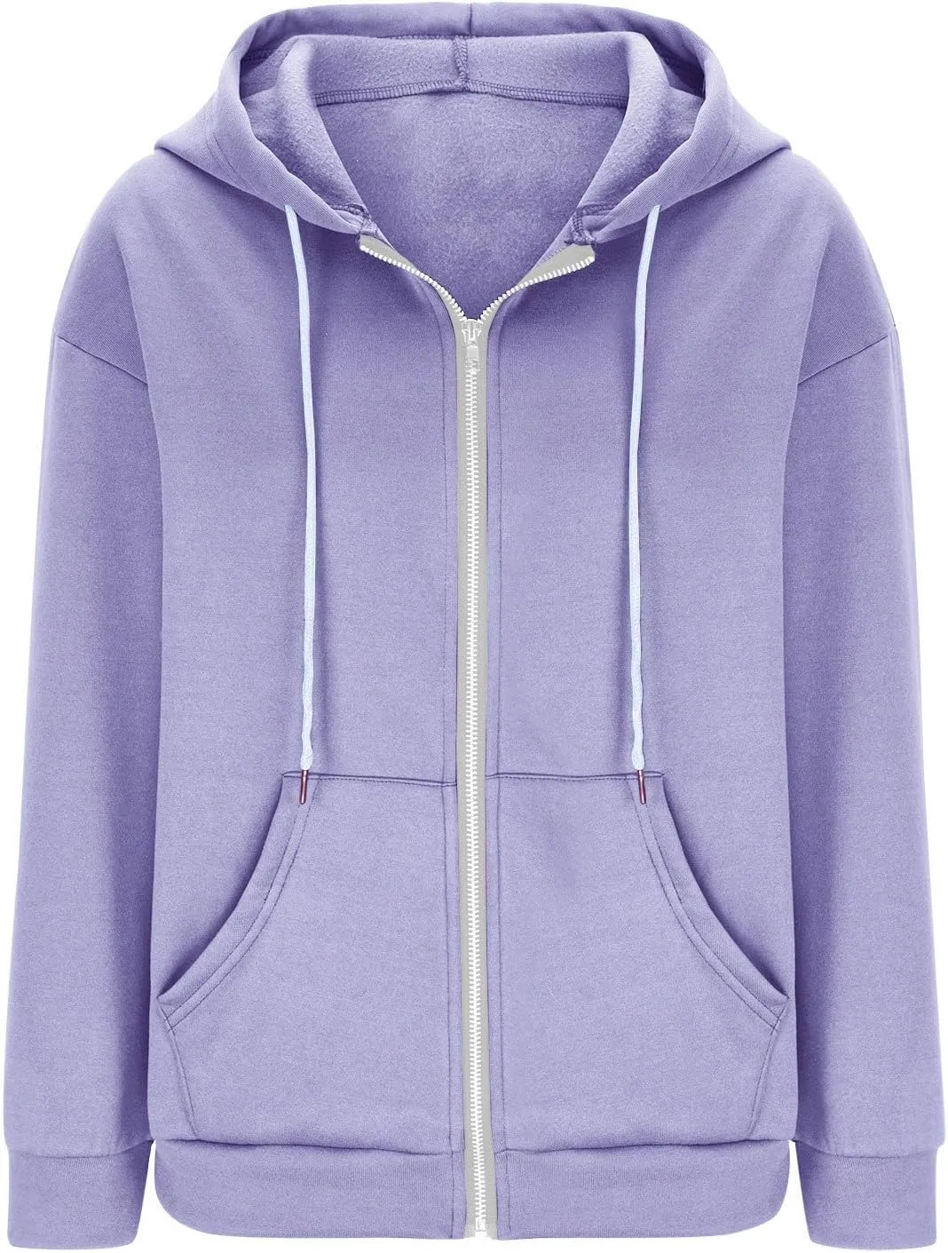 NaRHbrg Women's Full Zip Up Hoodie Long Sleeve Hooded Sweatshirts Thin Casual Hoodies Jackets Oversized Pullover with Pockets