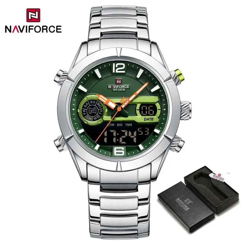 NAVIFORCE NF9232 Design Watch For Men Luxury Waterproof Sport Calendar Quartz Wristwatches Dual Display Chronograph Clock