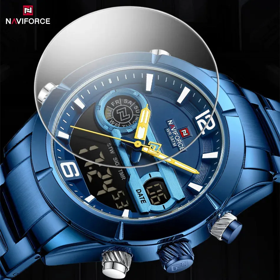 NAVIFORCE NF9232 Design Watch For Men Luxury Waterproof Sport Calendar Quartz Wristwatches Dual Display Chronograph Clock