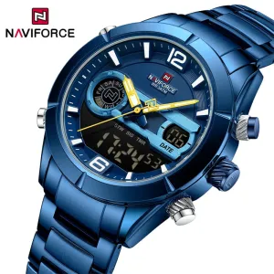 NAVIFORCE NF9232 Design Watch For Men Luxury Waterproof Sport Calendar Quartz Wristwatches Dual Display Chronograph Clock