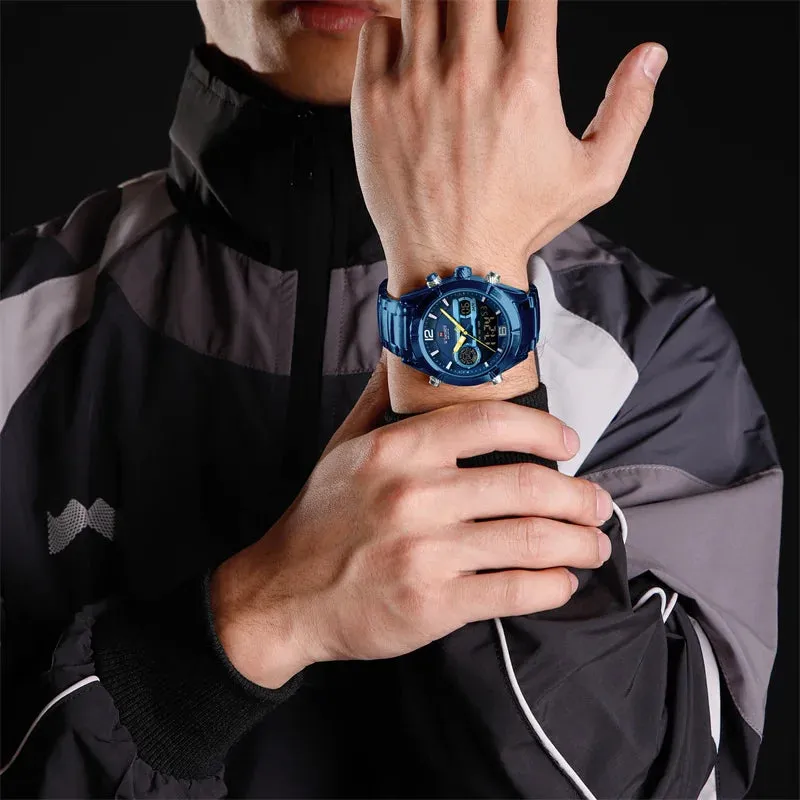 NAVIFORCE NF9232 Design Watch For Men Luxury Waterproof Sport Calendar Quartz Wristwatches Dual Display Chronograph Clock