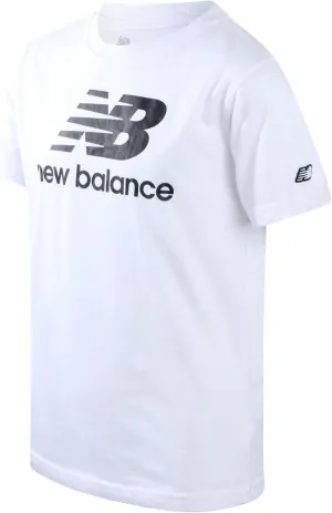 New Balance Boys' T-Shirt - Cotton Core Stacked Logo Shirt for Boys' - Kids Youth Athletic Crewneck Short Sleeve Tee (8-20)