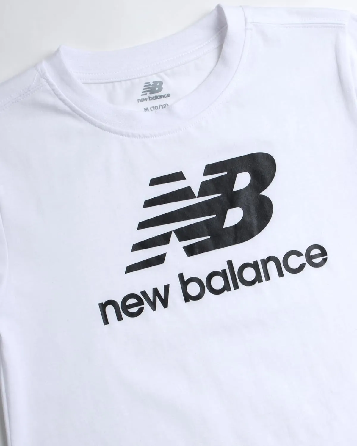 New Balance Boys' T-Shirt - Cotton Core Stacked Logo Shirt for Boys' - Kids Youth Athletic Crewneck Short Sleeve Tee (8-20)