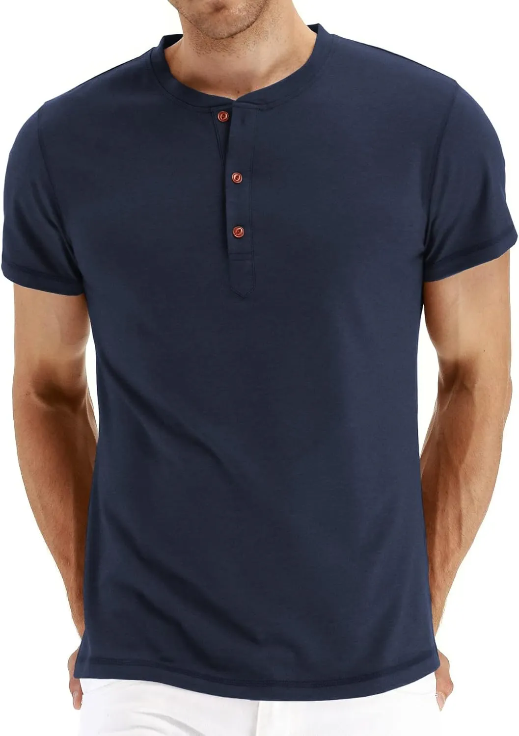 NITAGUT Mens Fashion Casual Front Placket Basic Long/Short Sleeve Henley T-Shirts