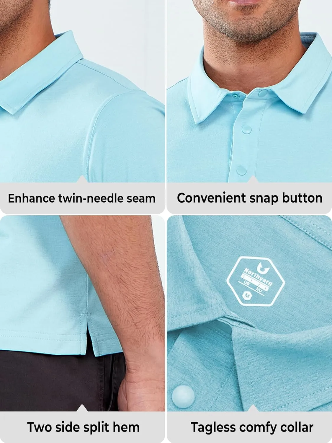 NORTHYARD Men's Polo Shirts Short Sleeve Golf Shirts Moisture Wicking Quick Dry Collared Outdoor Work Tennis Polos