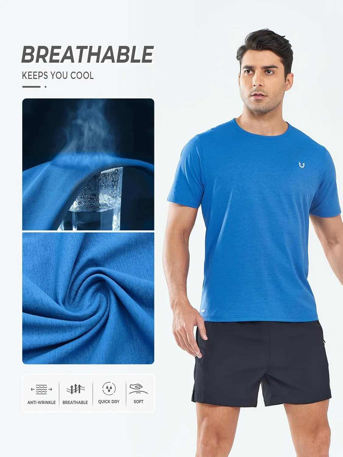 NORTHYARD Men's Workout Gym Shirts Quick Dry T-Shirts Running Athletic Short Sleeve Shirt for Men