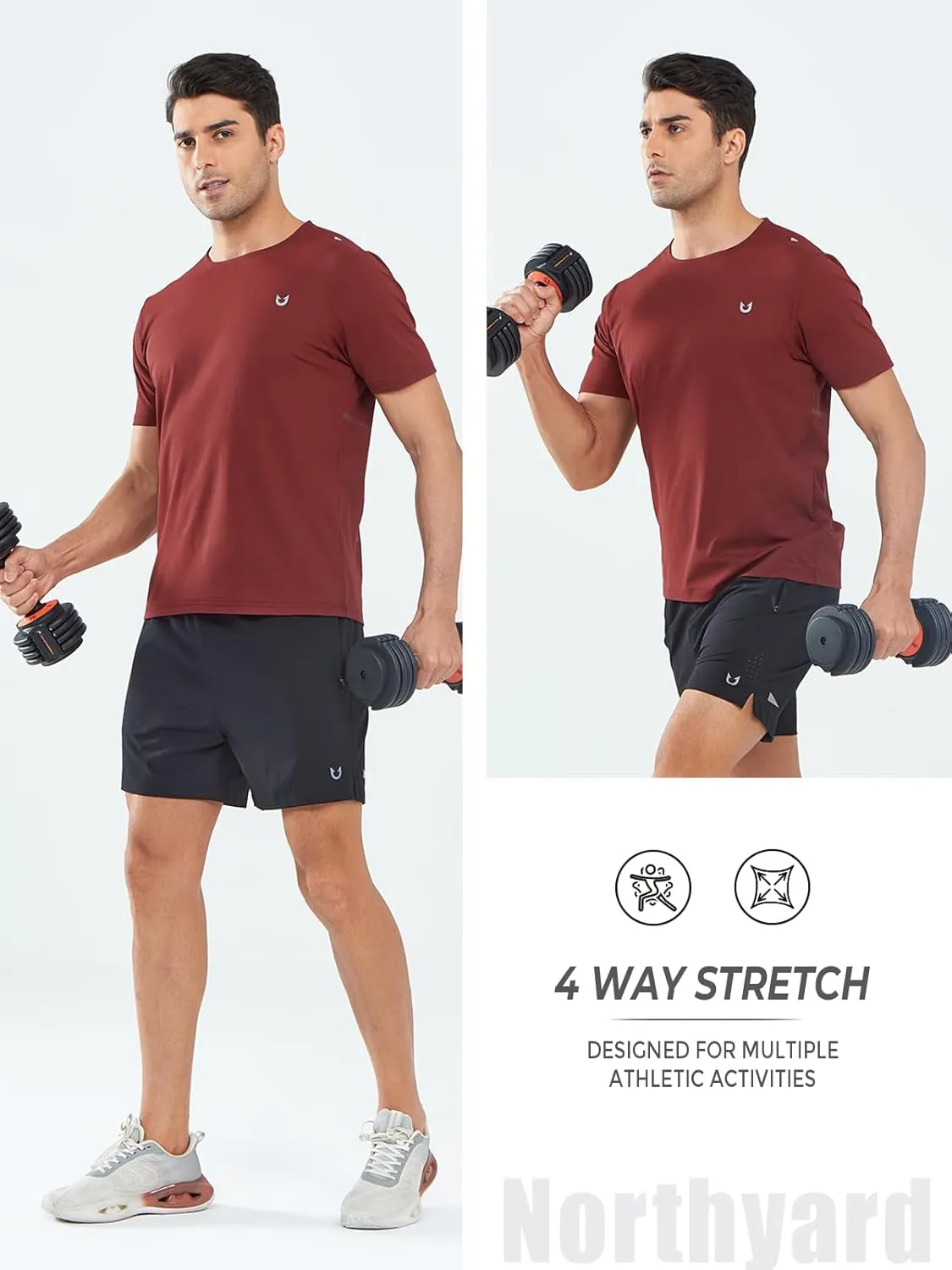 NORTHYARD Men's Workout Gym Shirts Quick Dry T-Shirts Running Athletic Short Sleeve Shirt for Men