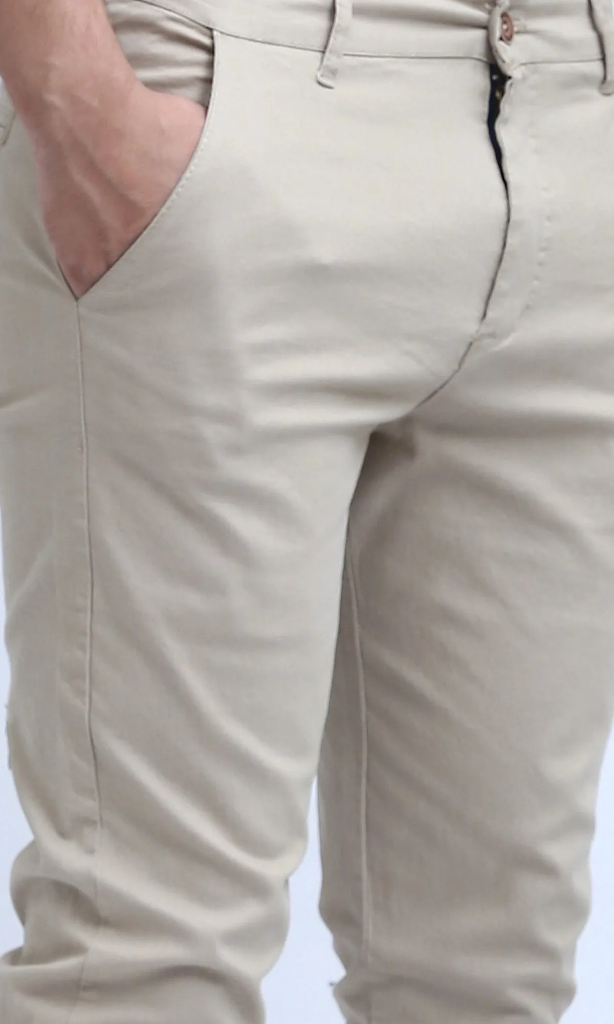O201043 Regular Fit Gabardine Pants - Beige