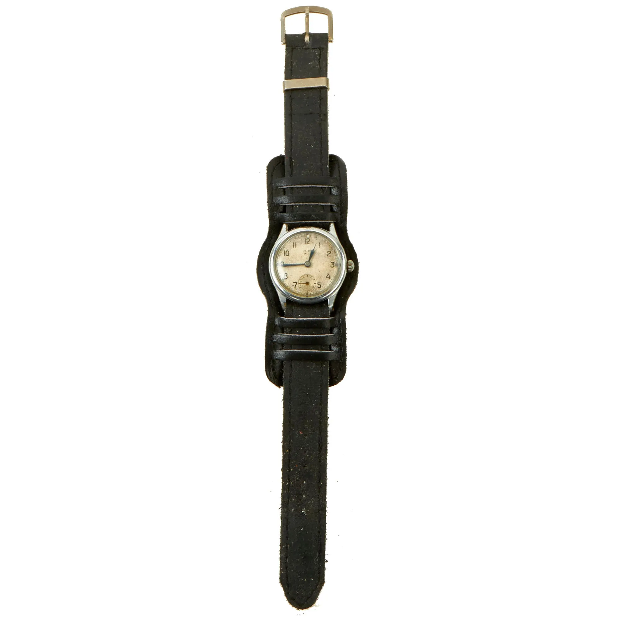 Original German WWII Kriegsmarine K.M. Wrist Watch by Festa With U-Boat U-847 Insignia Etched Into Case - Fully Functional