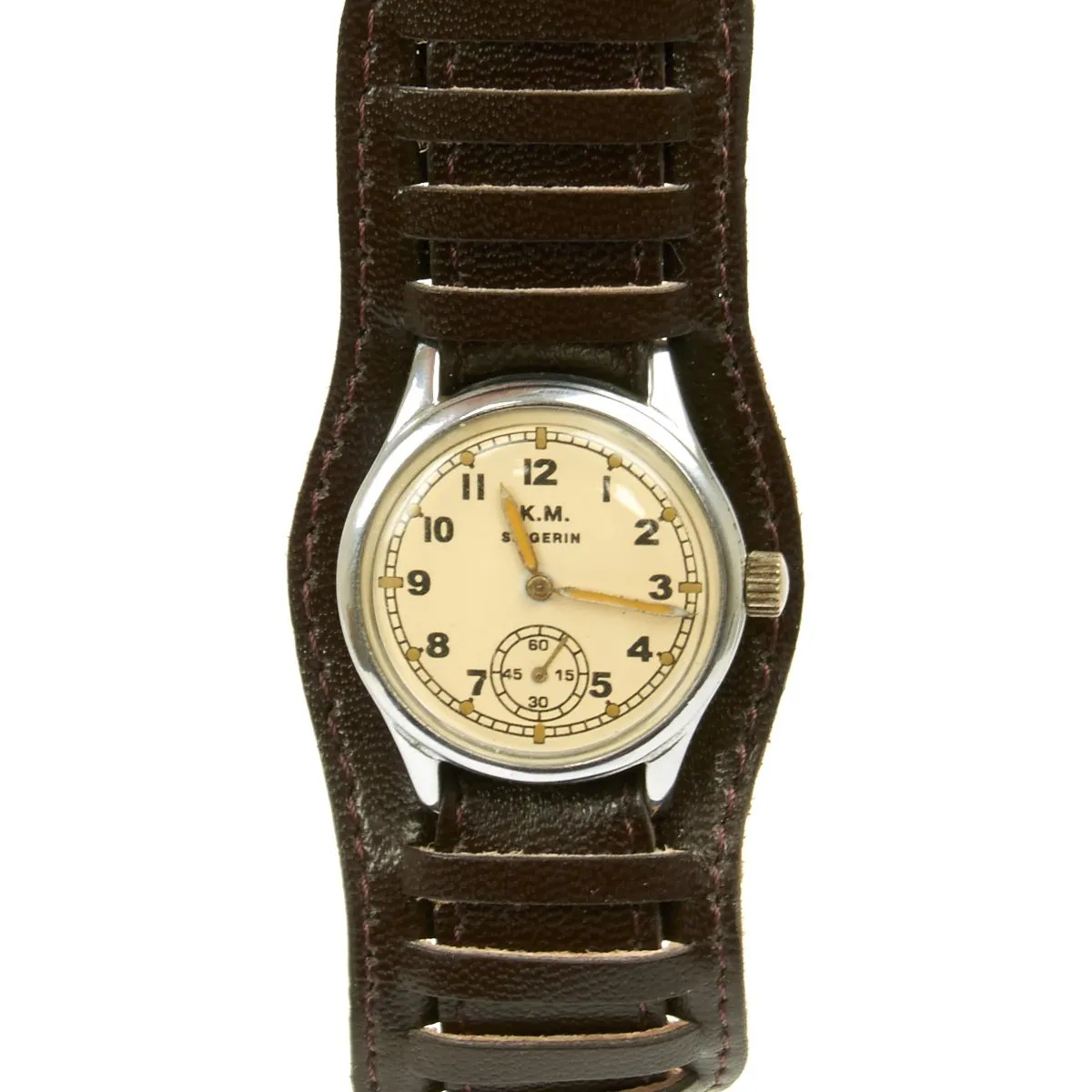 Original German WWII Kriegsmarine K.M. Wrist Watch by Siegerin - Fully Functional